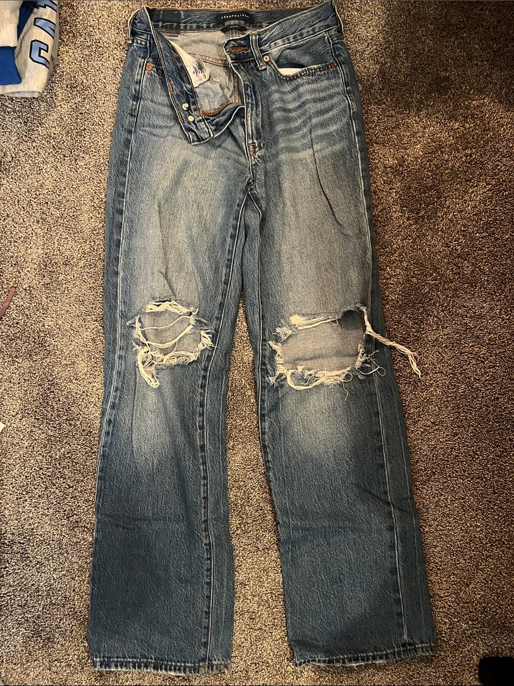 Aeropostale Light Blue Distressed Boyfriend Jeans